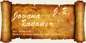 Jovana Radomir vizit kartica